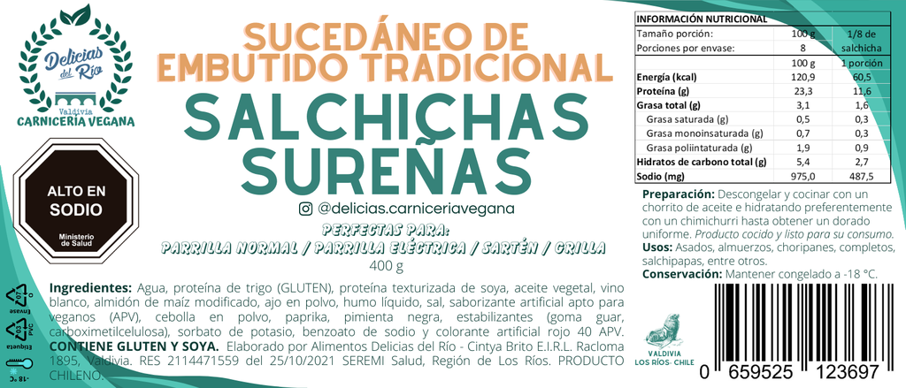 Salchicha sureña Delicias del Río