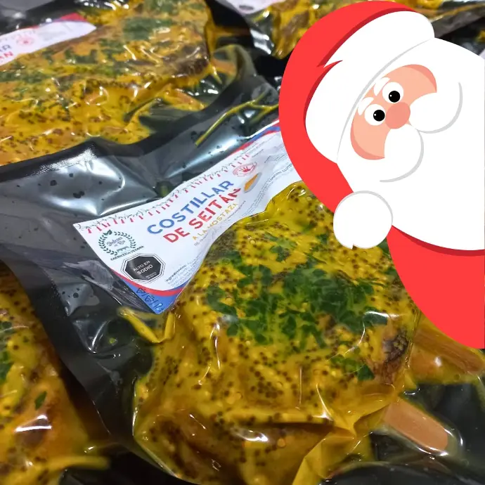 Costillar de seitán a la mostaza
