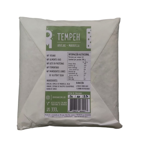 Tempeh tradicional arveja maravilla