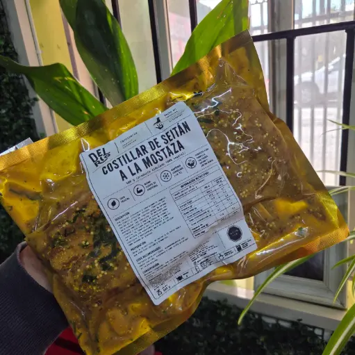 Costillar de seitán a la mostaza